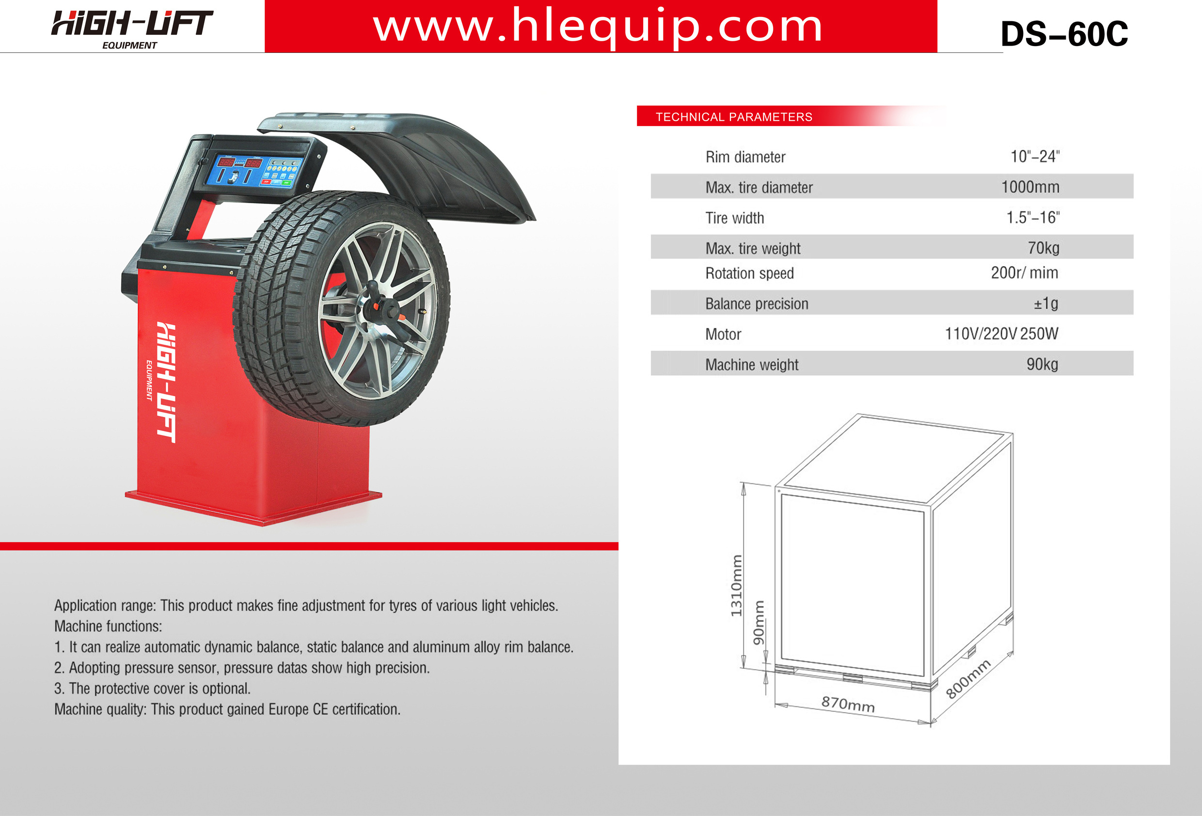 Wheel Balancer Wheel Balancing machine tyre balancer DS-60C