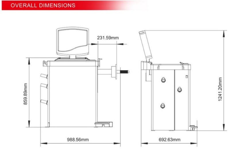 Wheel Balancer tyre Balancing machine DS-60B1