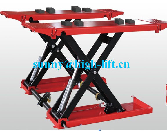 Portable mid rise scissor car lift