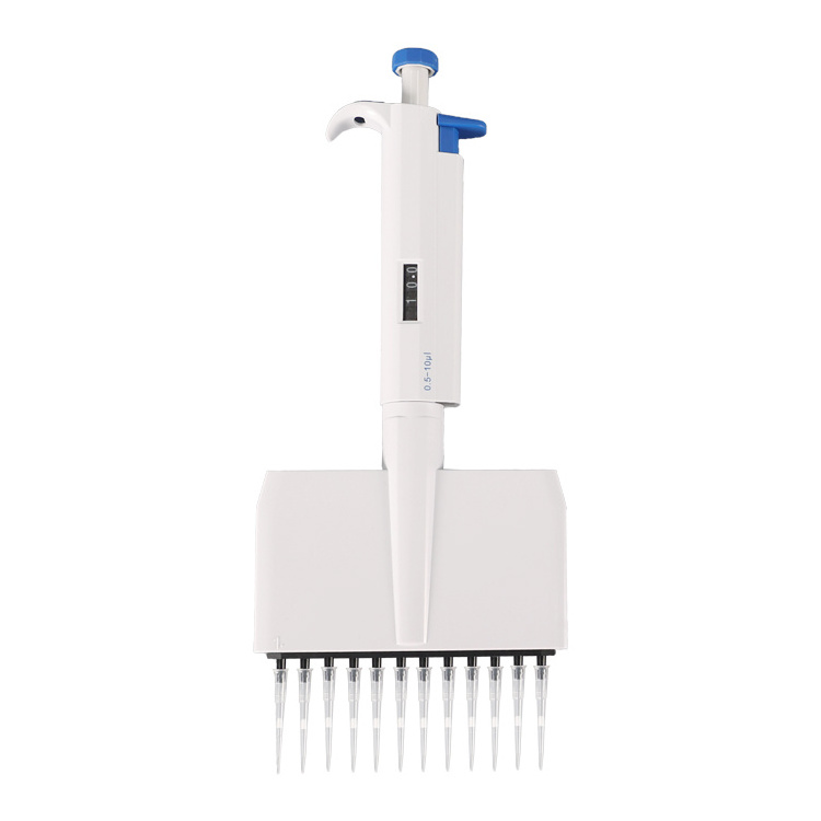 Adjustable Pipettor 12-Channel Multichannel Pipettes 5-50uL Variable Volume Micropipette for Lab School