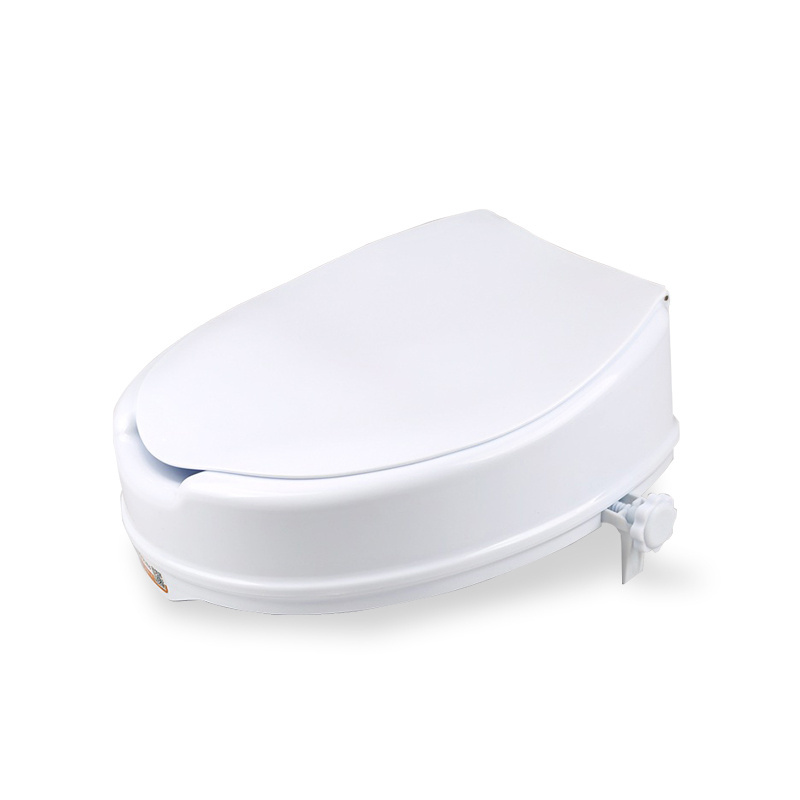 Raised Toilet Seat High Elevated Toilet Seat Locks Onto Standard Toilets, Portable Assistance Commode Seat