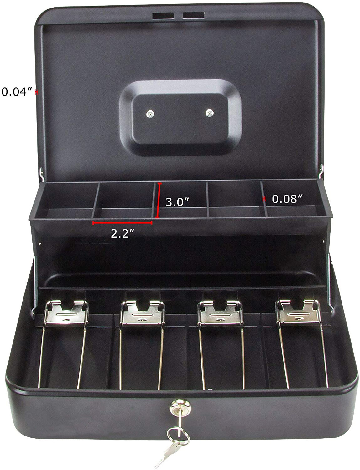 metal money storage lock box small cash coin money safe box box with money tray and secure lock