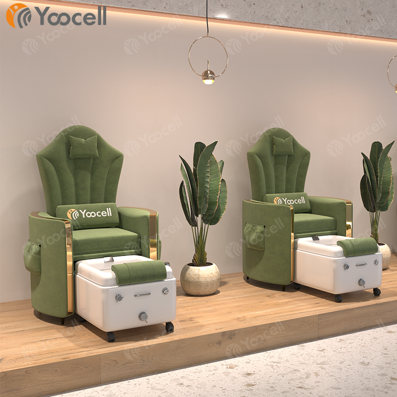 Yoocell 2022 new luxury nail salon beauty furniture ceramic pedicure sink bowl foot spa massage pedicure basin chair