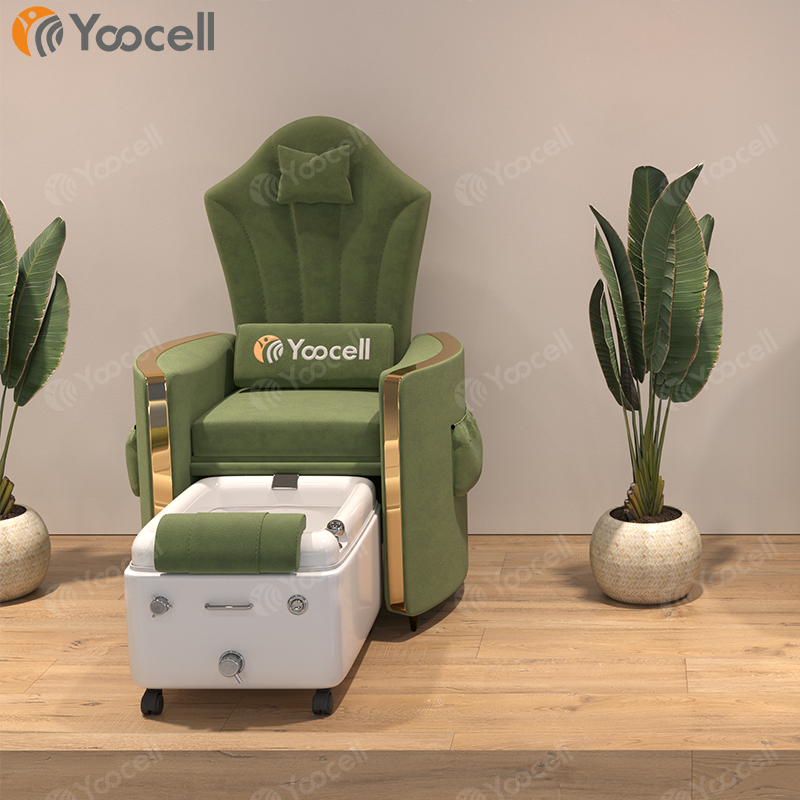 Yoocell 2022 new luxury nail salon beauty furniture ceramic pedicure sink bowl foot spa massage pedicure basin chair