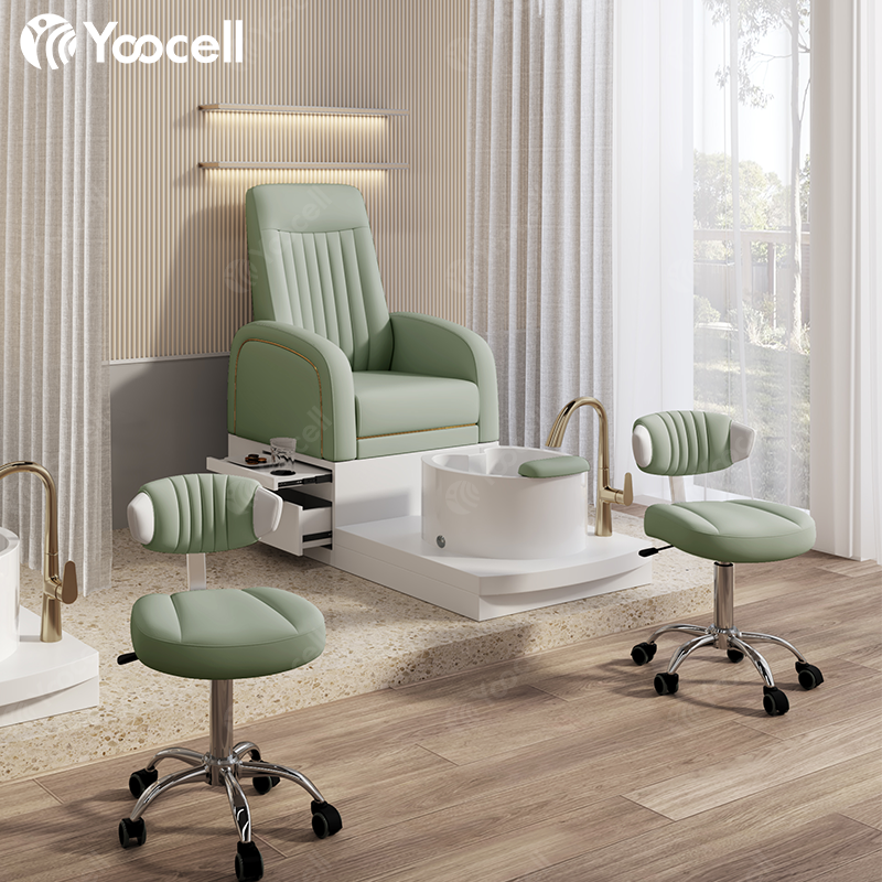 Yoocell 2022 new design beauty nail salon spa furniture set luxury foot spa massage equipments pedicure chairs