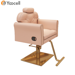 Yoocell beauty salon furniture contemporary styling chair pink makeup chair recline barber chair for hair shop