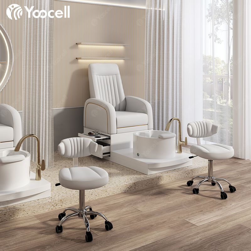 Yoocell 2022 new design beauty nail salon spa furniture set luxury foot spa massage equipments pedicure chairs