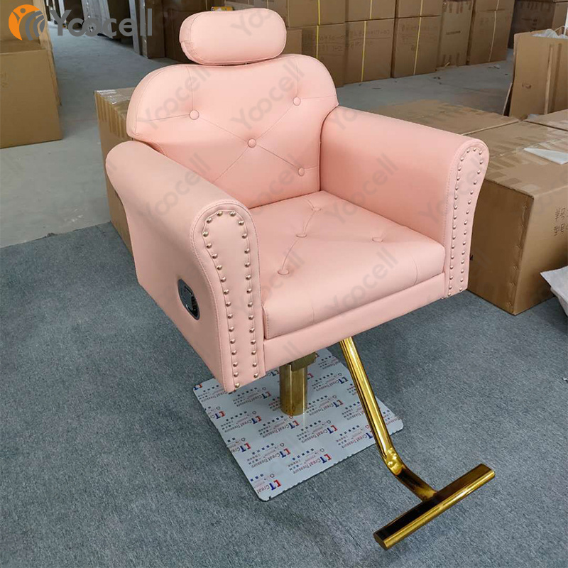 Yoocell beauty salon furniture contemporary styling chair pink makeup chair recline barber chair for hair shop