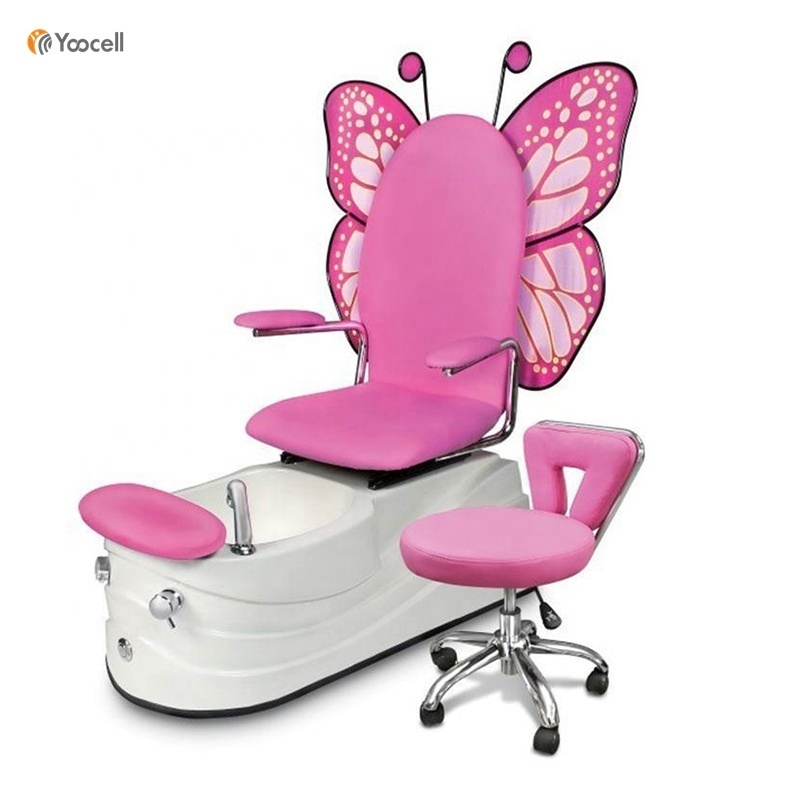 Yoocell high quality foot spa chairs pink nail salon butterfly kids pedicure chair manicure spa chair