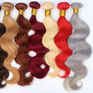 virgin hair weave colored red/blonde/ombre hair extension bundles