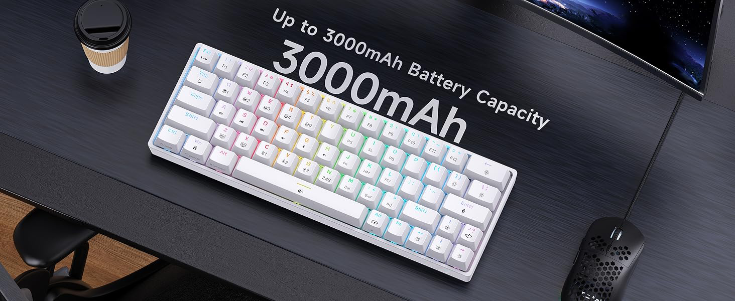 Gaming 60 Percent Mechanical Keyboard Price Switch 61 Keys Mechanical Gaming Keyboard Wireless Backlit Keyboard