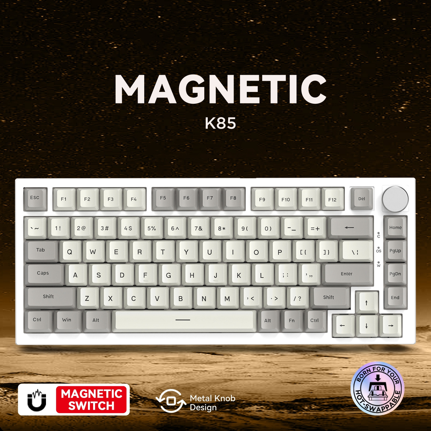 Computer Rgb Pc Hot Swappable Mechanical Keyboard Teclado Gamer 75% Knob Magnetic Switch Mechanical Keyboard