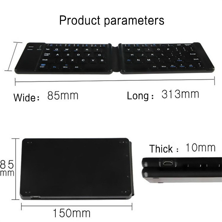 Mini Teclado Plegable Universal Wireless Folding Ultra Thin 3 Fold Mini Keyboard Portable Foldable Keyboard