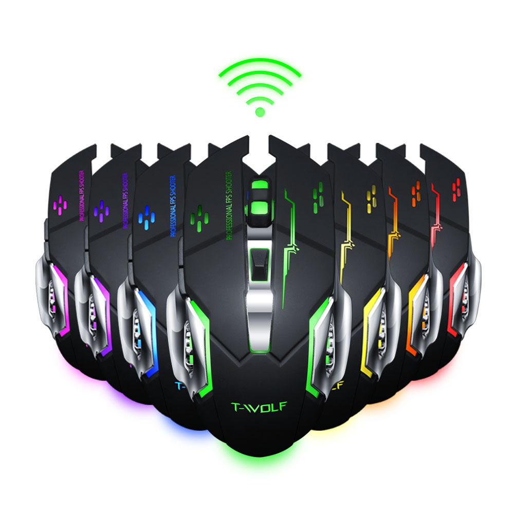 High quality custom best 2.4G gaming mouse with color breathing light game mouse rgb for computer Laptops