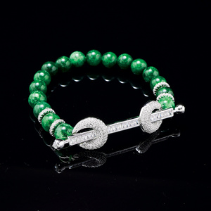 2022 New Trendy Natural Stone Beaded Bracelet for Women Cubic Zircon Arabia Fashion Jewelry Accessories 015878