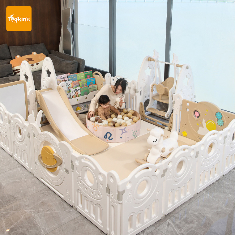 Living Room Furniture Plastic White Kids Baby Fence Storage Racks Shelving Units Kids Toys Kid Playpen Multi Color