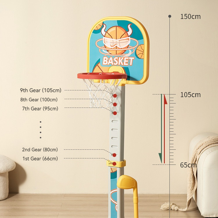 Multi-Function Adjustable Mini Basketball Hoop Set Hand-Eye Coordination Basketball Hoop Stand With Mini Board Educational Toys