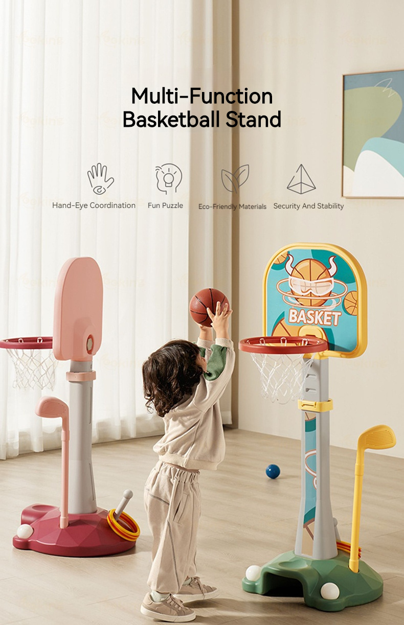 Multi-Function Adjustable Mini Basketball Hoop Set Hand-Eye Coordination Basketball Hoop Stand With Mini Board Educational Toys