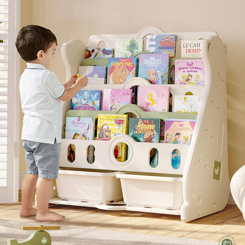 Daycare Furniture Kids' Cabinets Custom Children Bookshelf Morden Plastic Book Storage Cabinet Kids Bookshelf