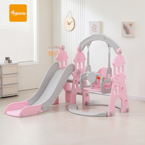 Preferred Material Indoor Plastic Playground Baby Swing Chair Sliding Toys Sets Indoor Plastic Swings And Slides For Kids