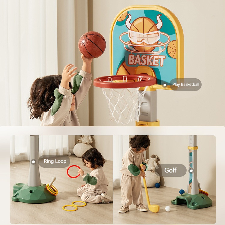 Multi-Function Adjustable Mini Basketball Hoop Set Hand-Eye Coordination Basketball Hoop Stand With Mini Board Educational Toys