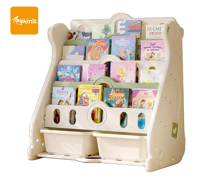 Daycare Furniture Kids' Cabinets Custom Children Bookshelf Morden Plastic Book Storage Cabinet Kids Bookshelf