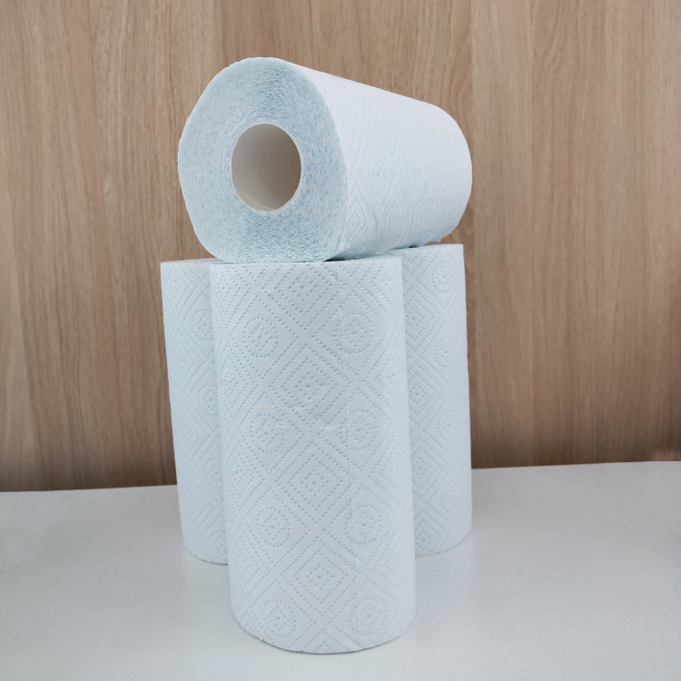 Factory Disposable Kitchen Roll Paper Towel Oil Cleaning Kitchen Paper Hot Sale 2ply Dot White Toilet Tissue Paper for kitchen