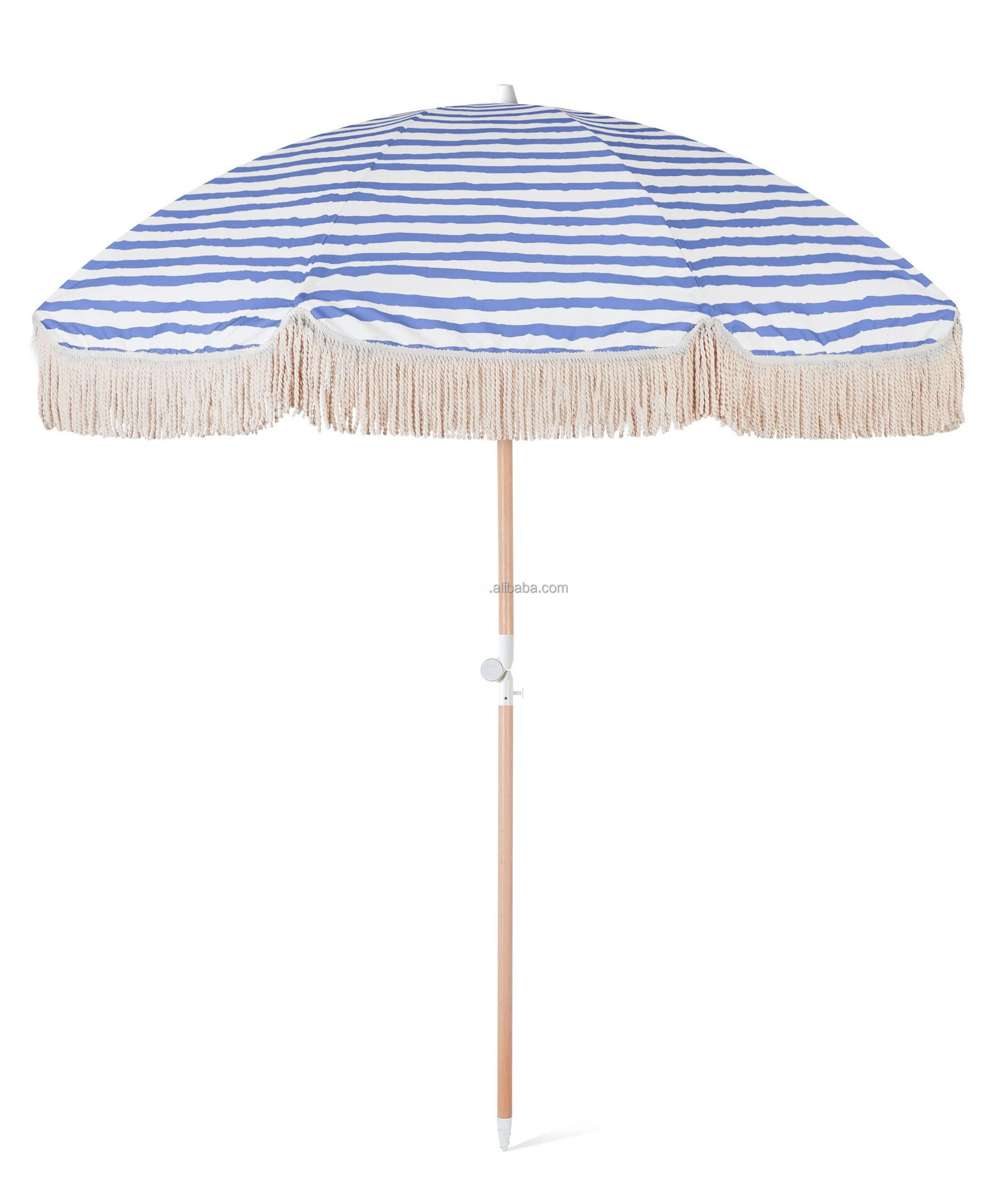 Outdoor Wood Custom Parasol Vintage Sun Umbrella Garden  Beach Umbrella With Tassels