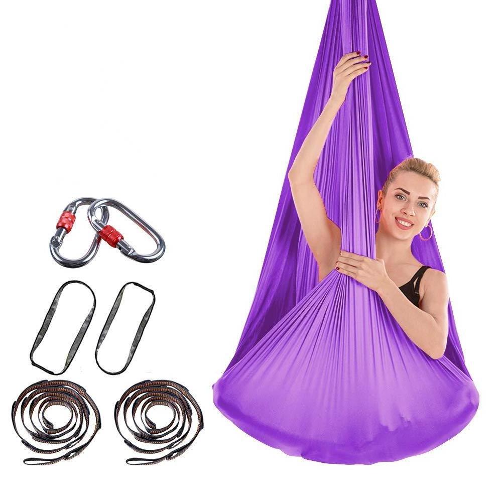 Fitness Silky Nylon Low Stretch Aerial Hammock Air Flying Inversion Yoga Sling Swing Anti Gravity Yoga Hammock Set