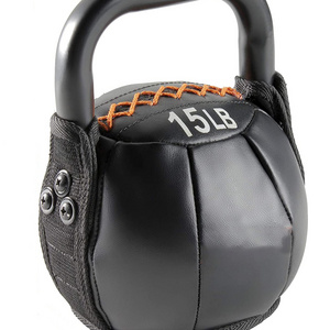 High Quality 10kg 10lb Custom Logo Fitness Sand Iron Material Handle Soft Kettlebell 15lb Empty Soft Kettlebell