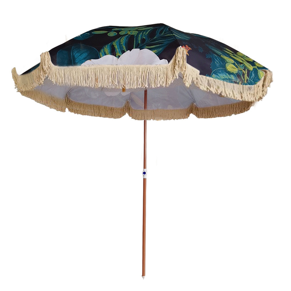 Outdoor Large Round Patio Sunumbrella For Garden Pool  Beach Umbrella With Tassels