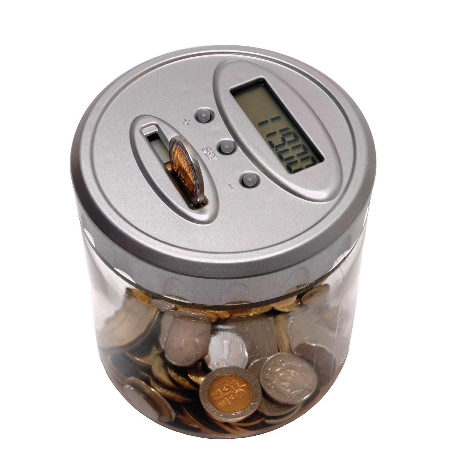 Southeast Asia Hot Sell Digital Coin Counting Jar Counting Money Bank support Thailand, Malaysia,Indonesia Coins