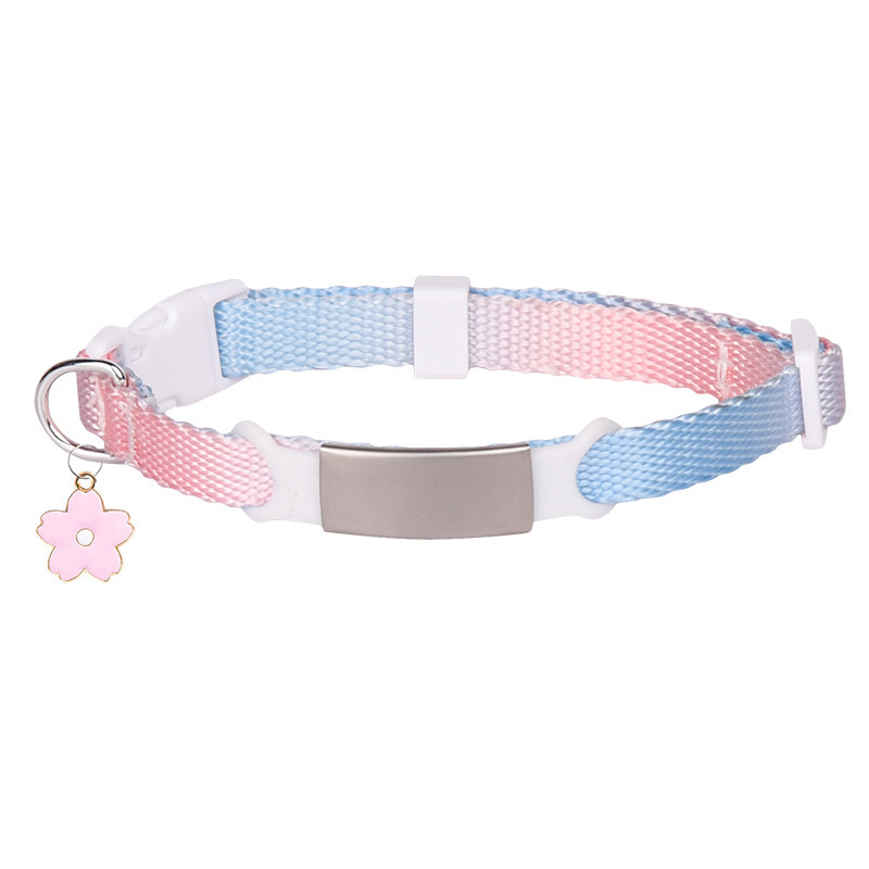 gradient  transparent buckle dog collar with charm