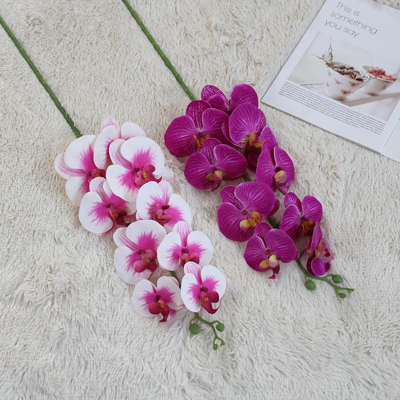 Yopin-1399 Fake Phalaenopsis Orchid 9 Heads Artificial Butterfly Real Touch Flower