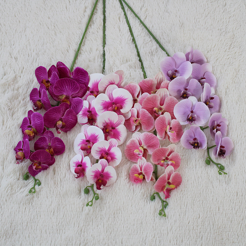 Yopin-1399 Fake Phalaenopsis Orchid 9 Heads Artificial Butterfly Real Touch Flower