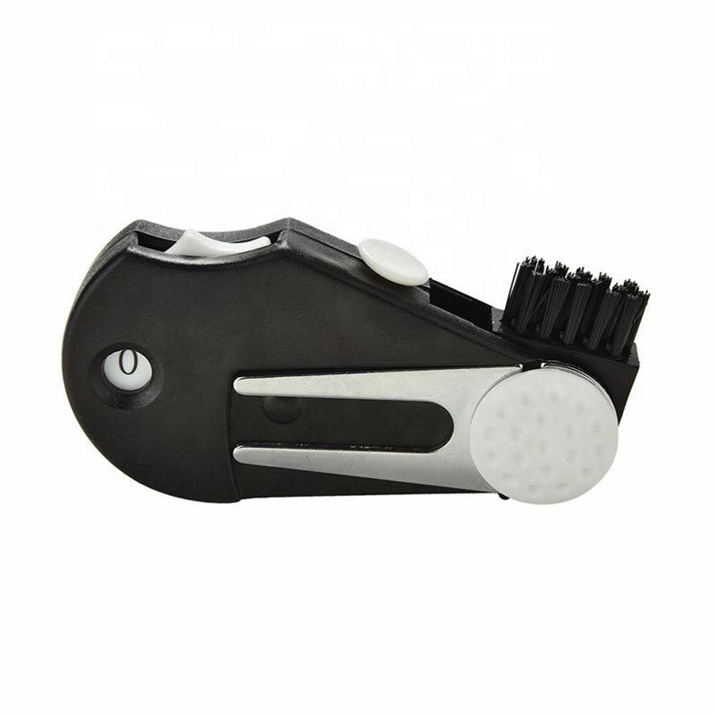 Yopral Hot Sale Plastic Black 6 in 1 Golf Divot Repair Tool Belt Clips Brush Golf Divot Repair