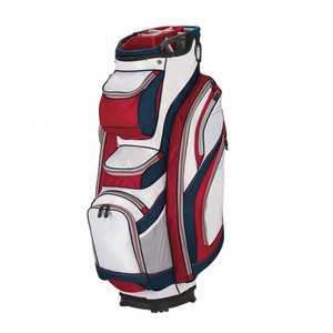 Custom 14 Way Nylon Material Golf Cart Bag With Cooler Bag For Man