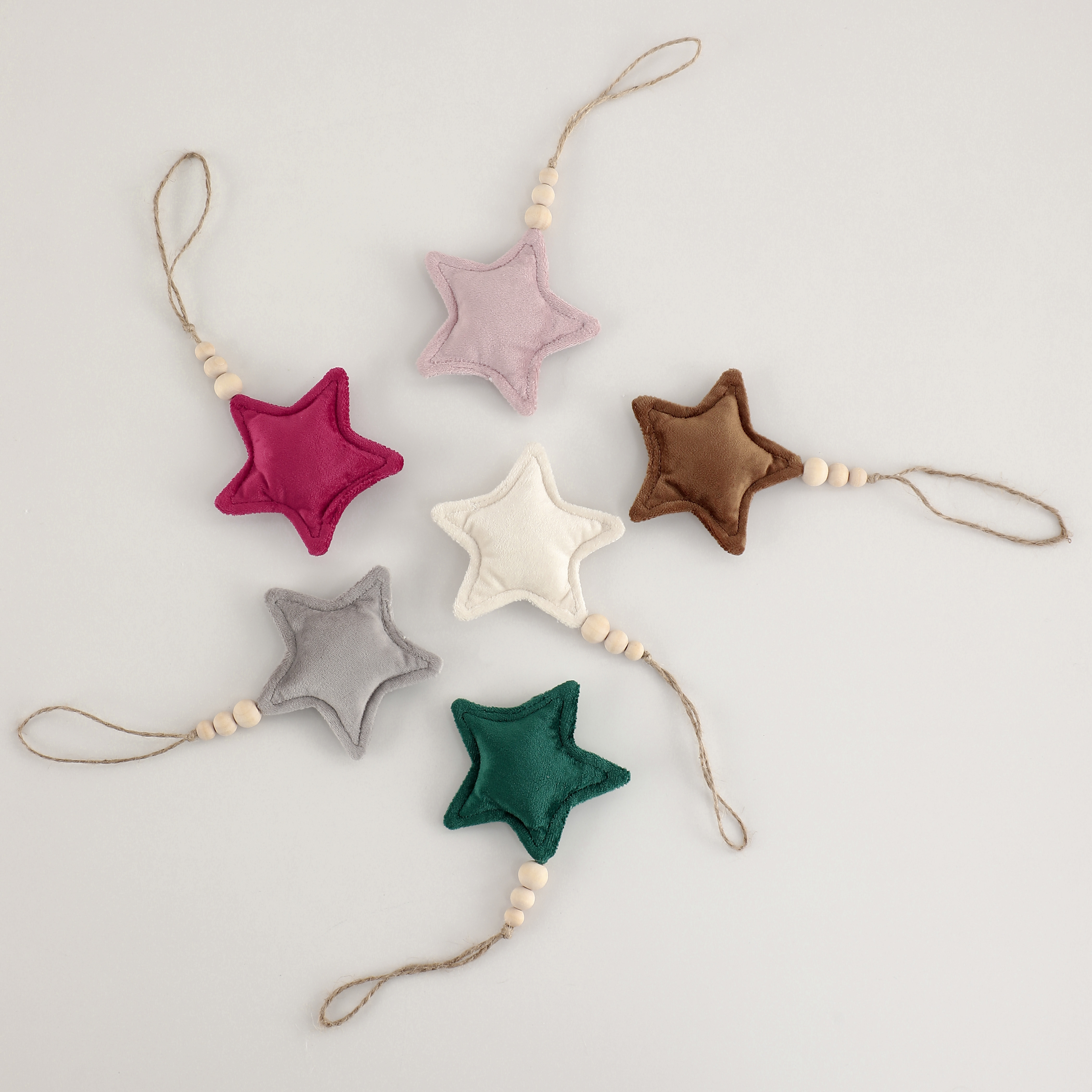 Wholesale Personalized Hanging Velvet Star Tree Outdoor Decorated Christmas Star Wall Decoration