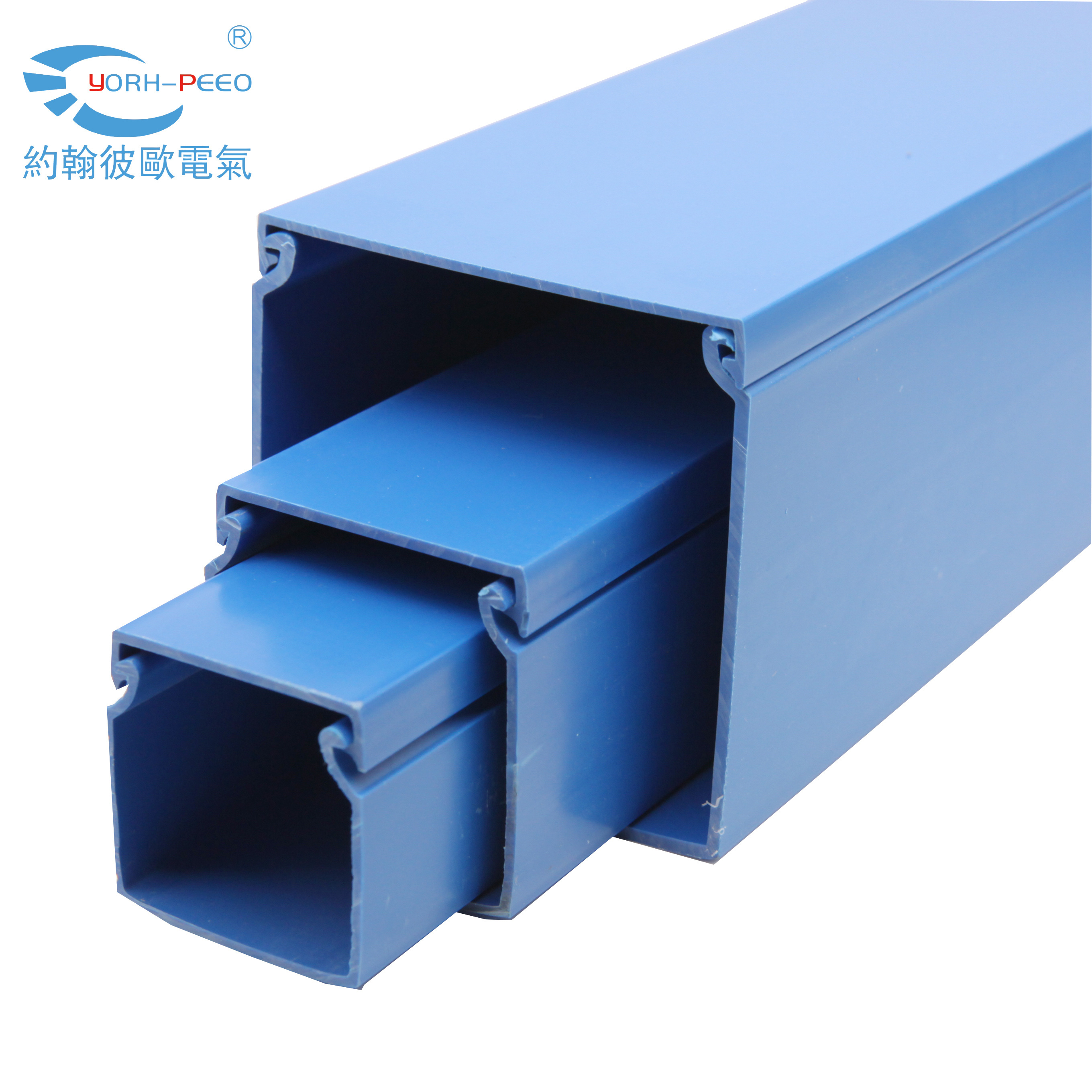 YORH-PEEO Black Electric Pvc Cable Duct Trunking With Mounting Hole In Base