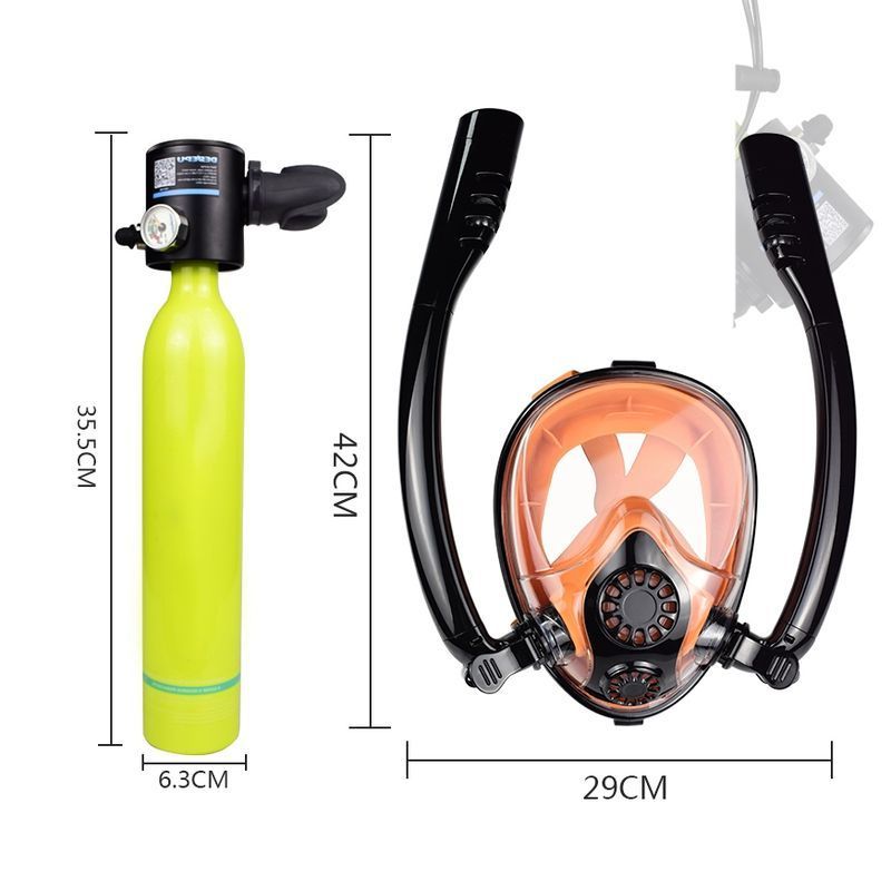 Air Diving Equipment Mini Scuba Lung Tank 0.5L Small Oxygen Lung Tank With Full Face Snorkel Mask