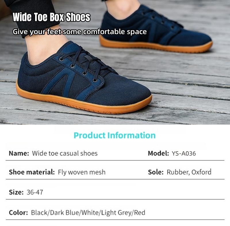 Yoris Men Women Bare Feet Sneaker Flat Foot Zero Drop Mesh Rubber Wide Toe Box  Barefoot Shoes