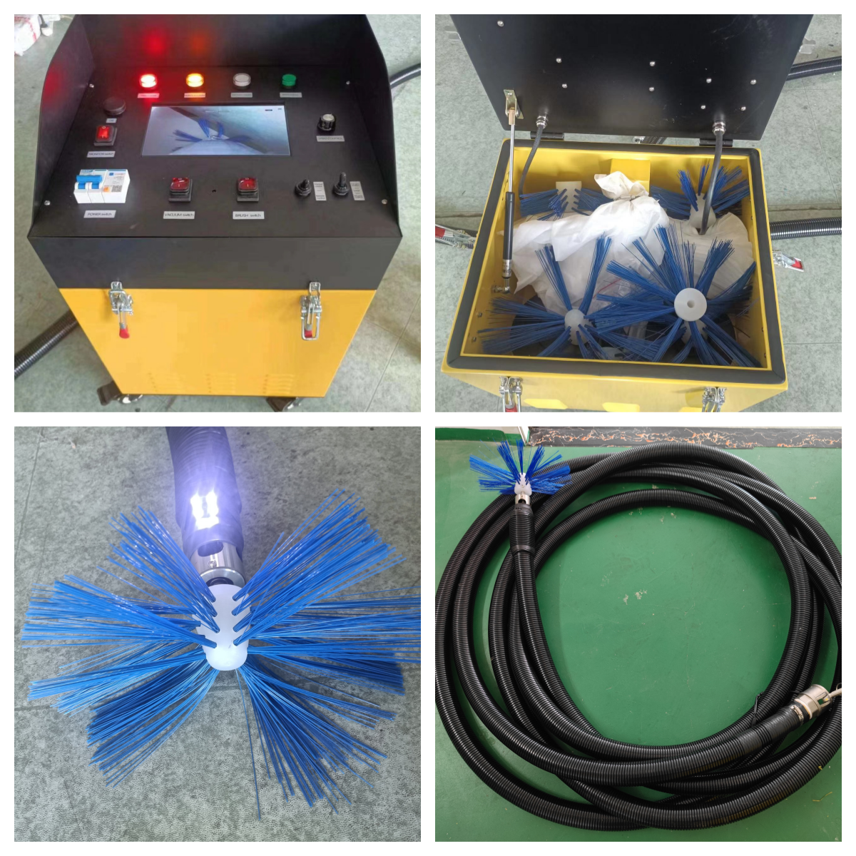 Air conditioning AC duct brushing vacuum camera pipe ventilation duct cleaning machine