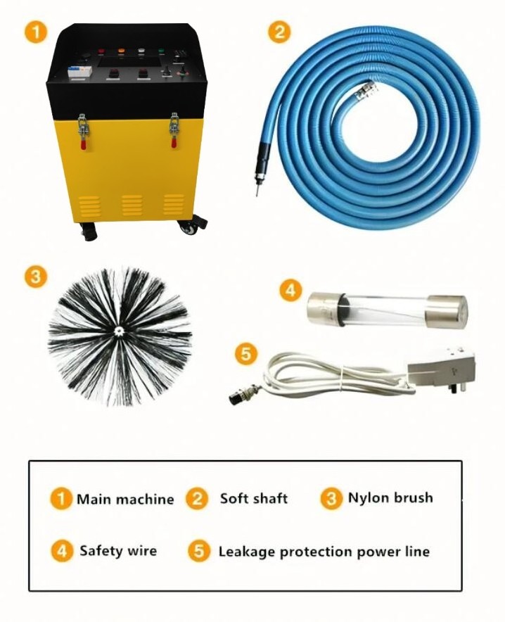 Commercial Central Air Conditioning Duct Cleaning Equipment Ventilation Dust Flexible Shaft Machine