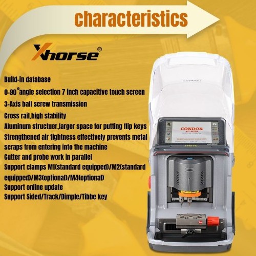 Self Service Fully Automatic Car Key Cutting And Programming Machine Xhorse Condor XC-Mini Plus Free Technical Support