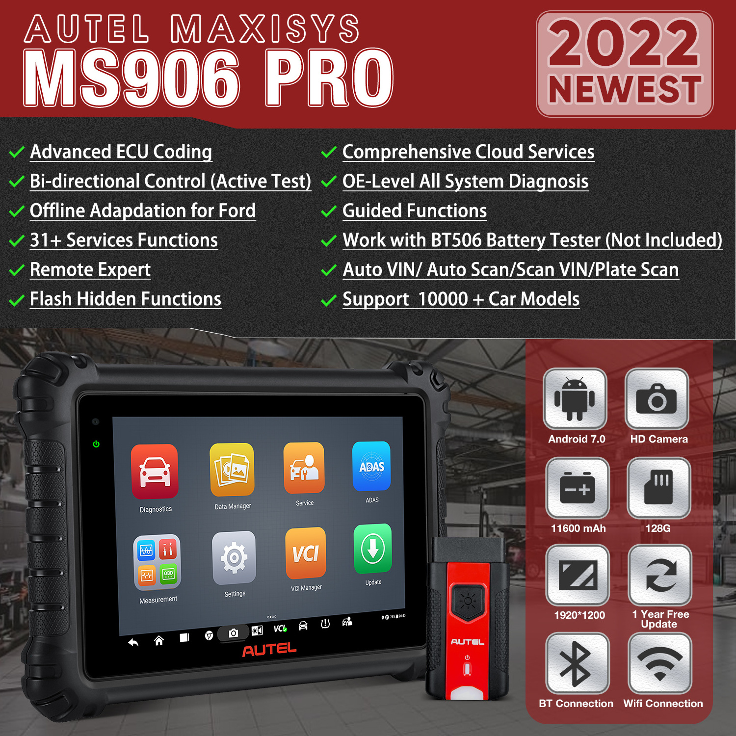 obd2 diagnostic tool  ms908p car scanner autel obd scanner professional vehicle detector Autel MaxiSys MS908S Pro