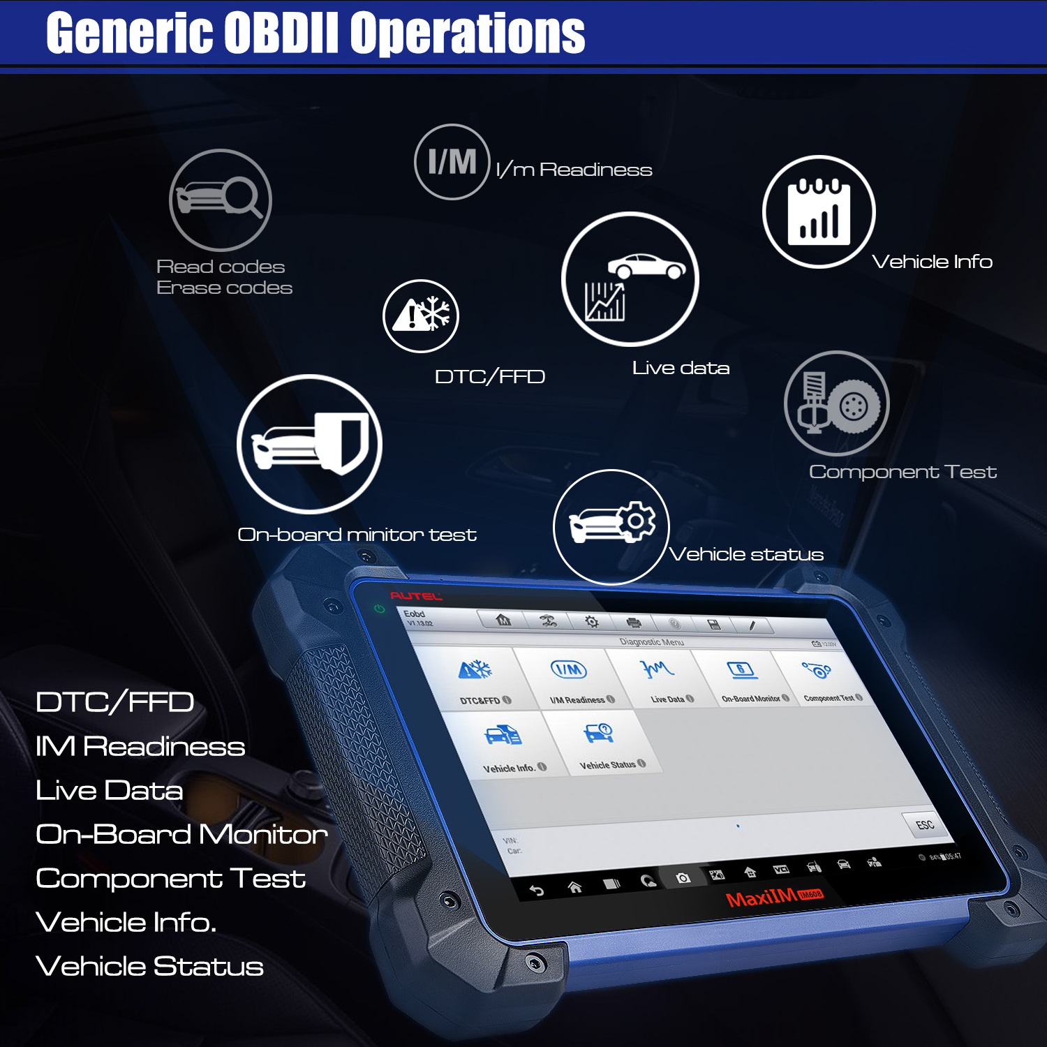 IM 608 Pro Autel Diagnostic Tool Car Key Programming Machine For All Types Of Cars