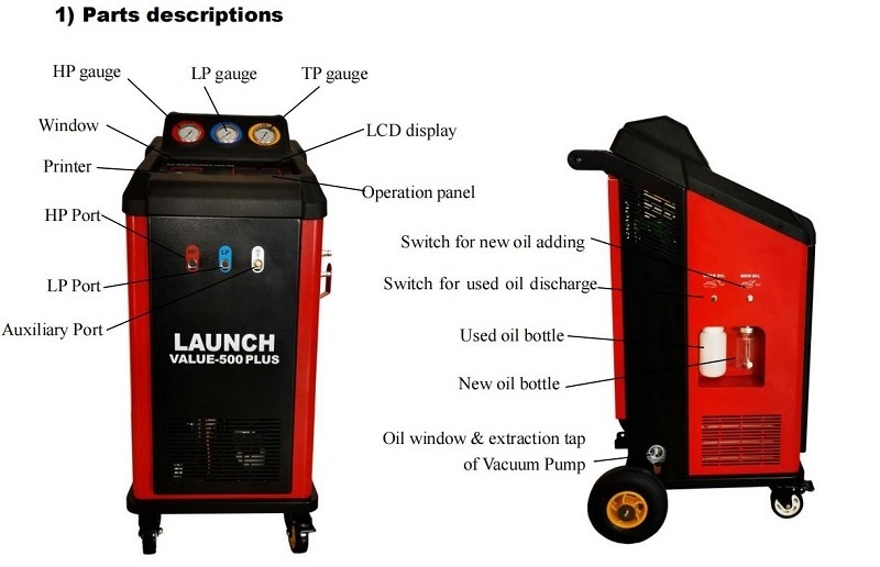 Launch VALUE-500 PLUS Automotive Air Conditioning Station Air Conditioner Servicing Machine