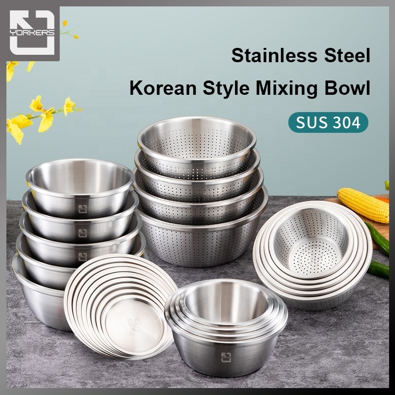 304 Stainless Steel Mixing Bowl Lid - Direct Order Kitchen Stainless Steel Soup Bowl Lid Set Airtight Lid