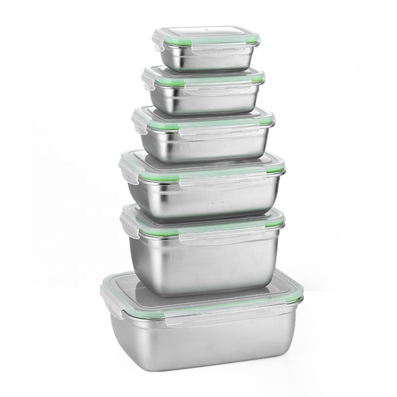 Insulated Food Grade Metal Fresh Storage Set Stainless Steel Food Containers with Lid