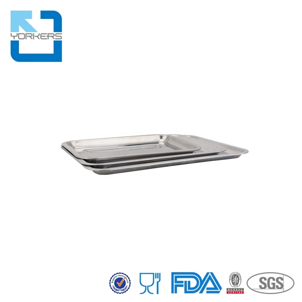 Wholesale Multi-Specification Rectangular Stainless Steel Serving Tray